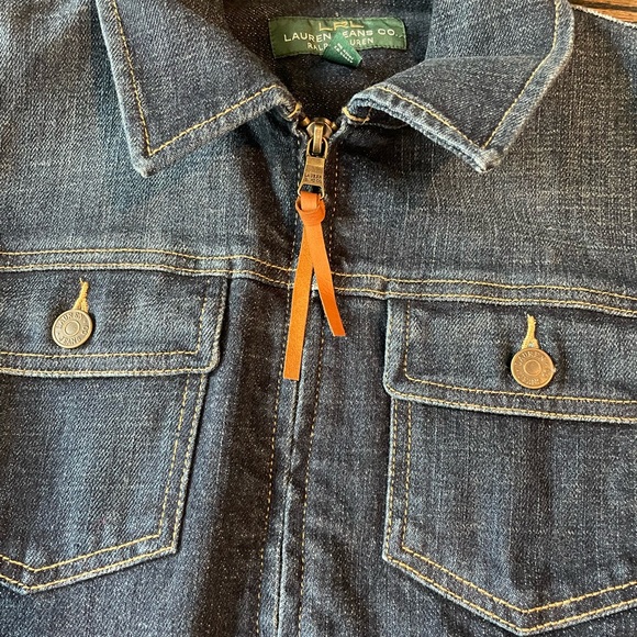 Lauren Jeans by Ralph Lauren Denim Jacket Size M w/ Zip-up Front - Picture 4 of 5